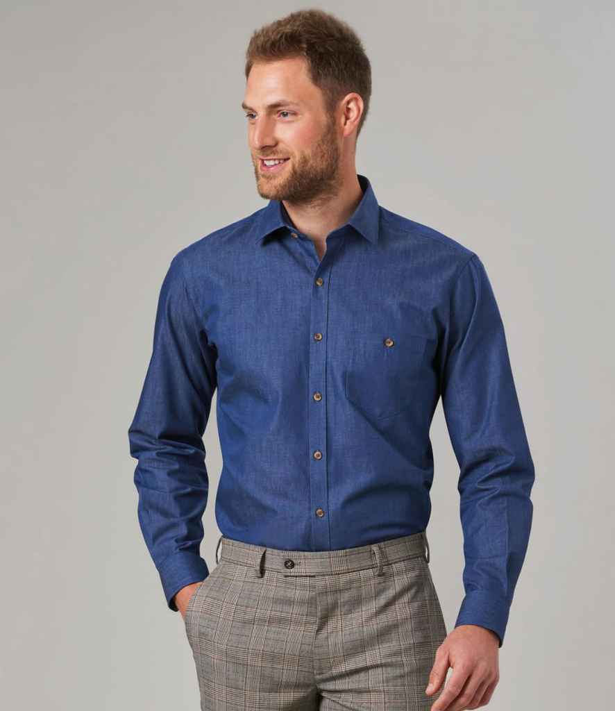 Brook Taverner Jasper Long Sleeve Chambray Shirt PenCarrie